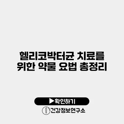 헬리코박터균 치료를 위한 약물 요법 총정리