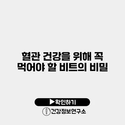 혈관 건강을 위해 꼭 먹어야 할 비트의 비밀