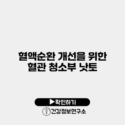 혈액순환 개선을 위한 혈관 청소부 낫토