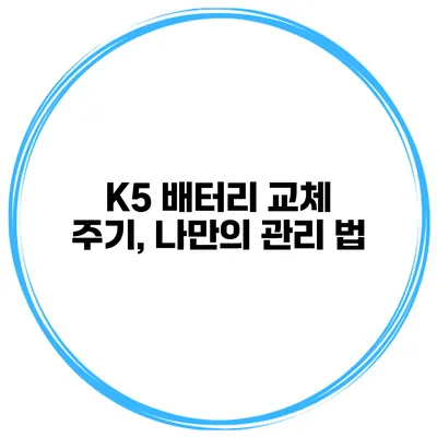 K5 배터리 교체 주기, 나만의 관리 법