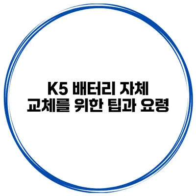 K5 배터리 자체 교체를 위한 팁과 요령
