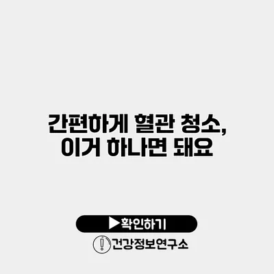 간편하게 혈관 청소, 이거 하나면 돼요