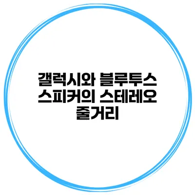 갤럭시와 블루투스 스피커의 스테레오 줄거리