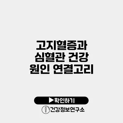 고지혈증과 심혈관 건강 원인 연결고리