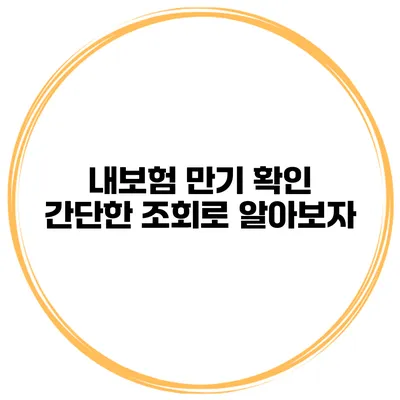 내보험 만기 확인 간단한 조회로 알아보자