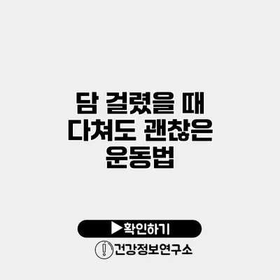 담 걸렸을 때 다쳐도 괜찮은 운동법