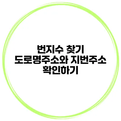 번지수 찾기 도로명주소와 지번주소 확인하기