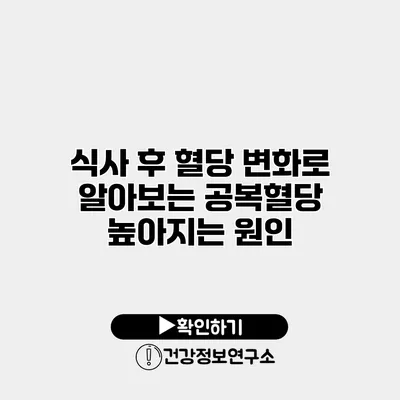 식사 후 혈당 변화로 알아보는 공복혈당 높아지는 원인