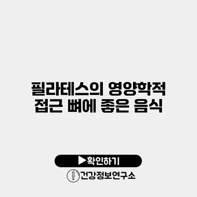필라테스의 영양학적 접근 뼈에 좋은 음식